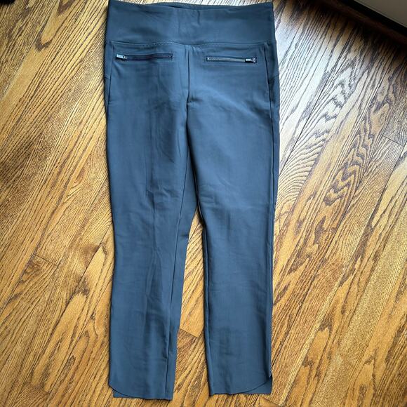 Athleta Stellar Pants Trousers Leggings Gray Green Crop Zip Pockets Size M - Picture 2 of 13